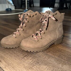 Women's Brown Lace-Up Boots